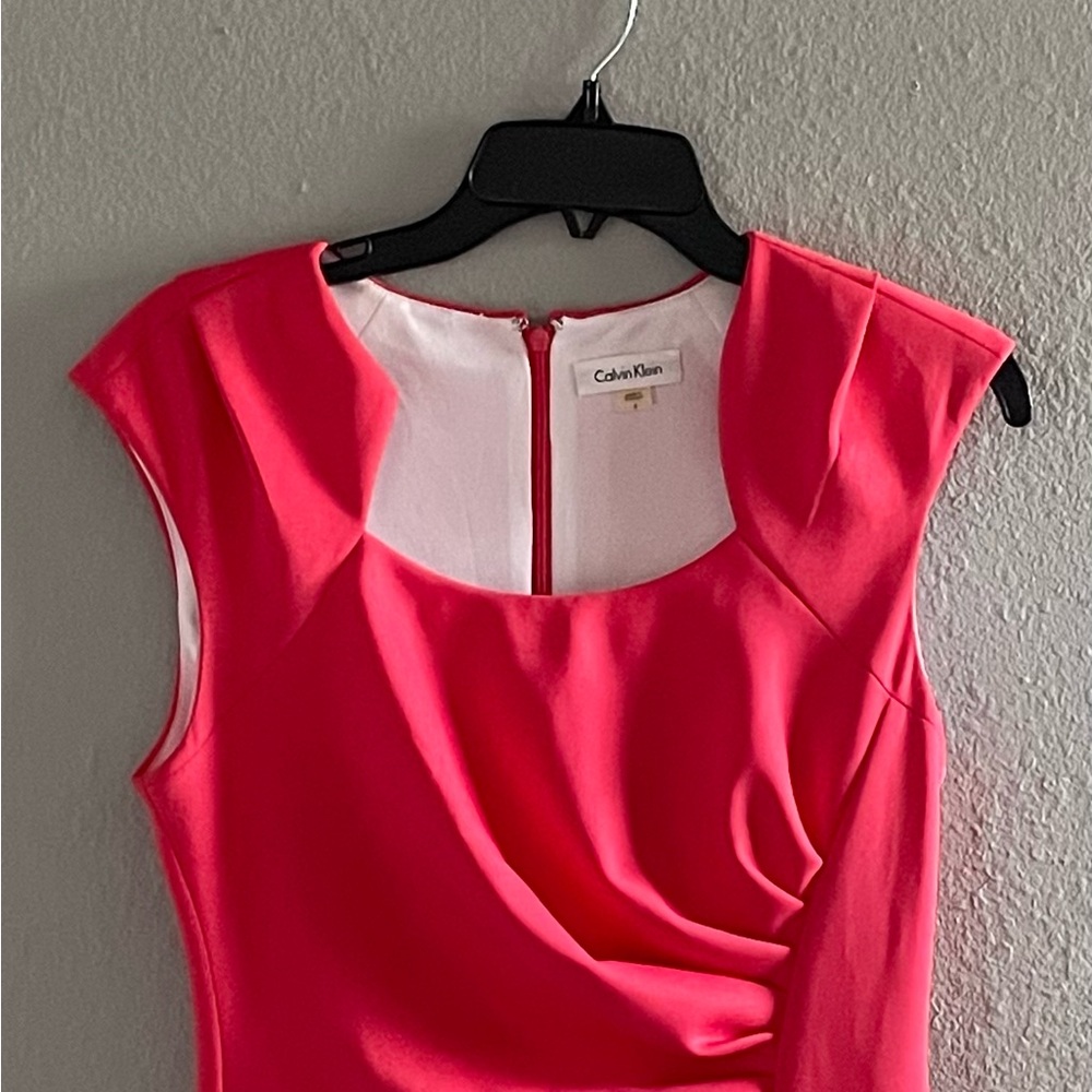 Calvin Klein Fuchsia Ruched Mini Dress - Picture 3 of 11